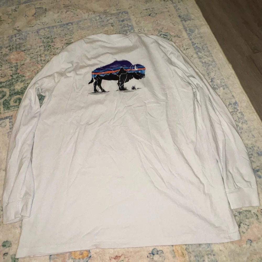 Patagonia White Long Sleeve Logo Tee